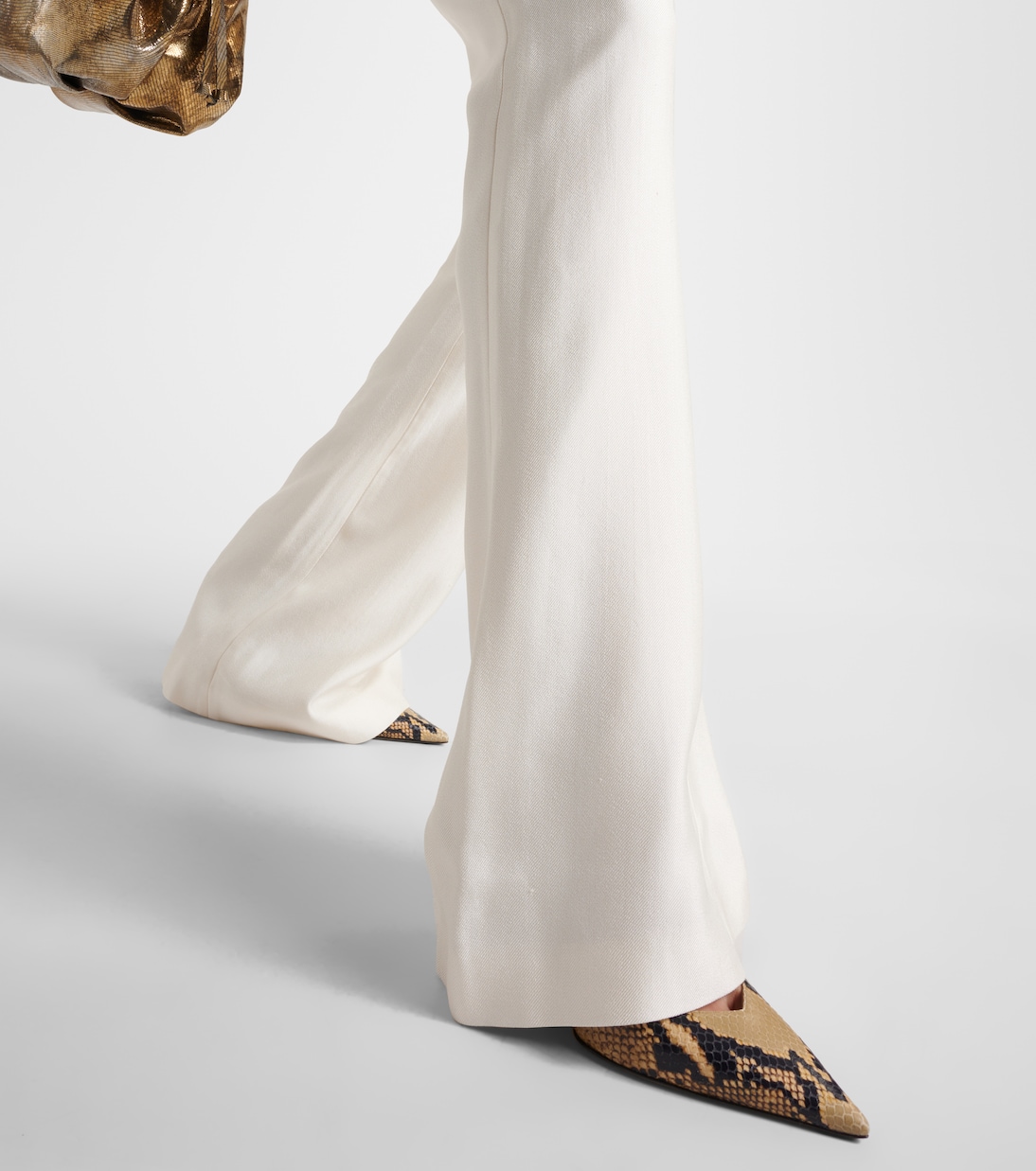 High-Rise-Schlaghose aus Satin | Galvan