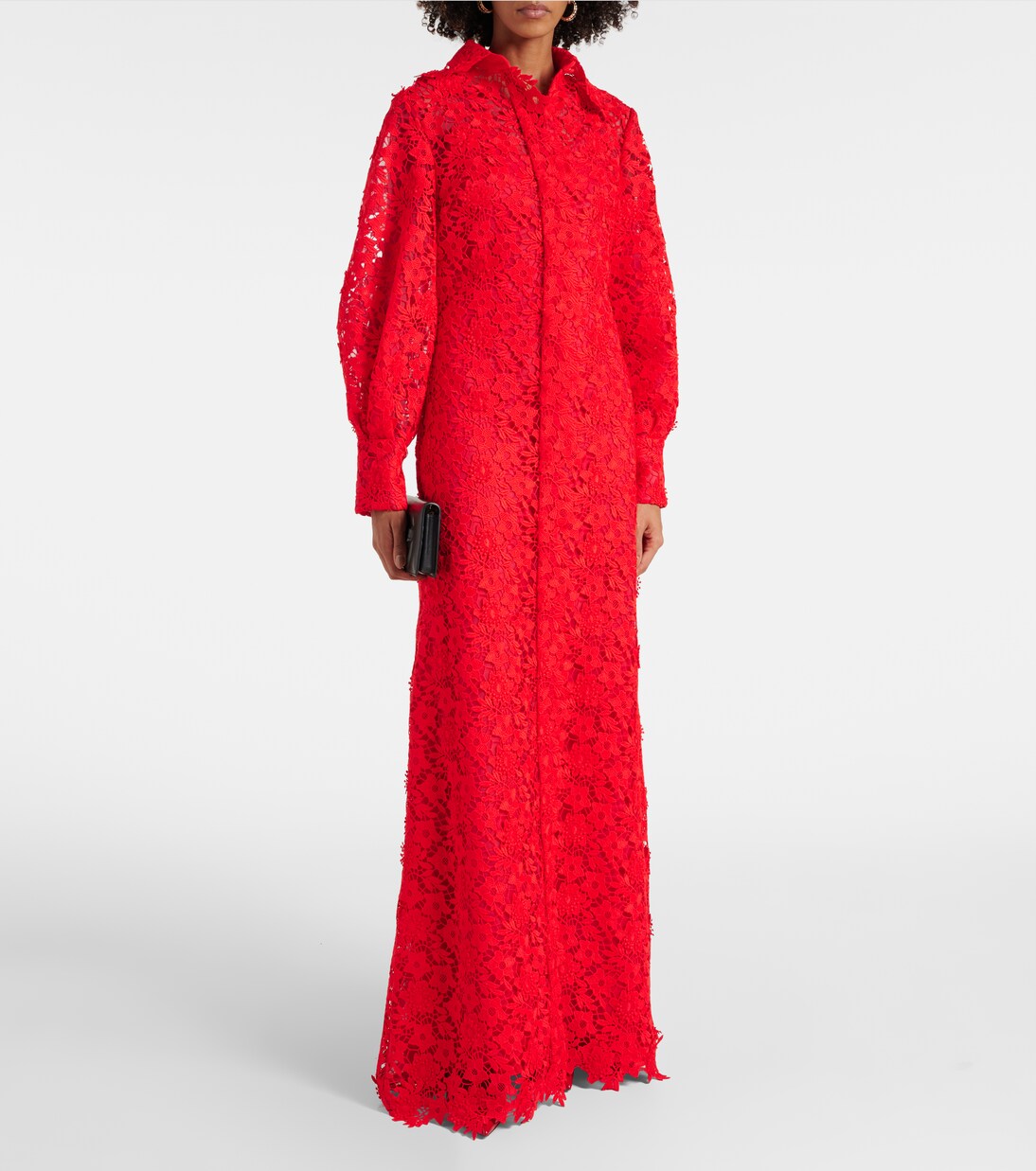 Robe chemise Salma en dentelle | Safiyaa