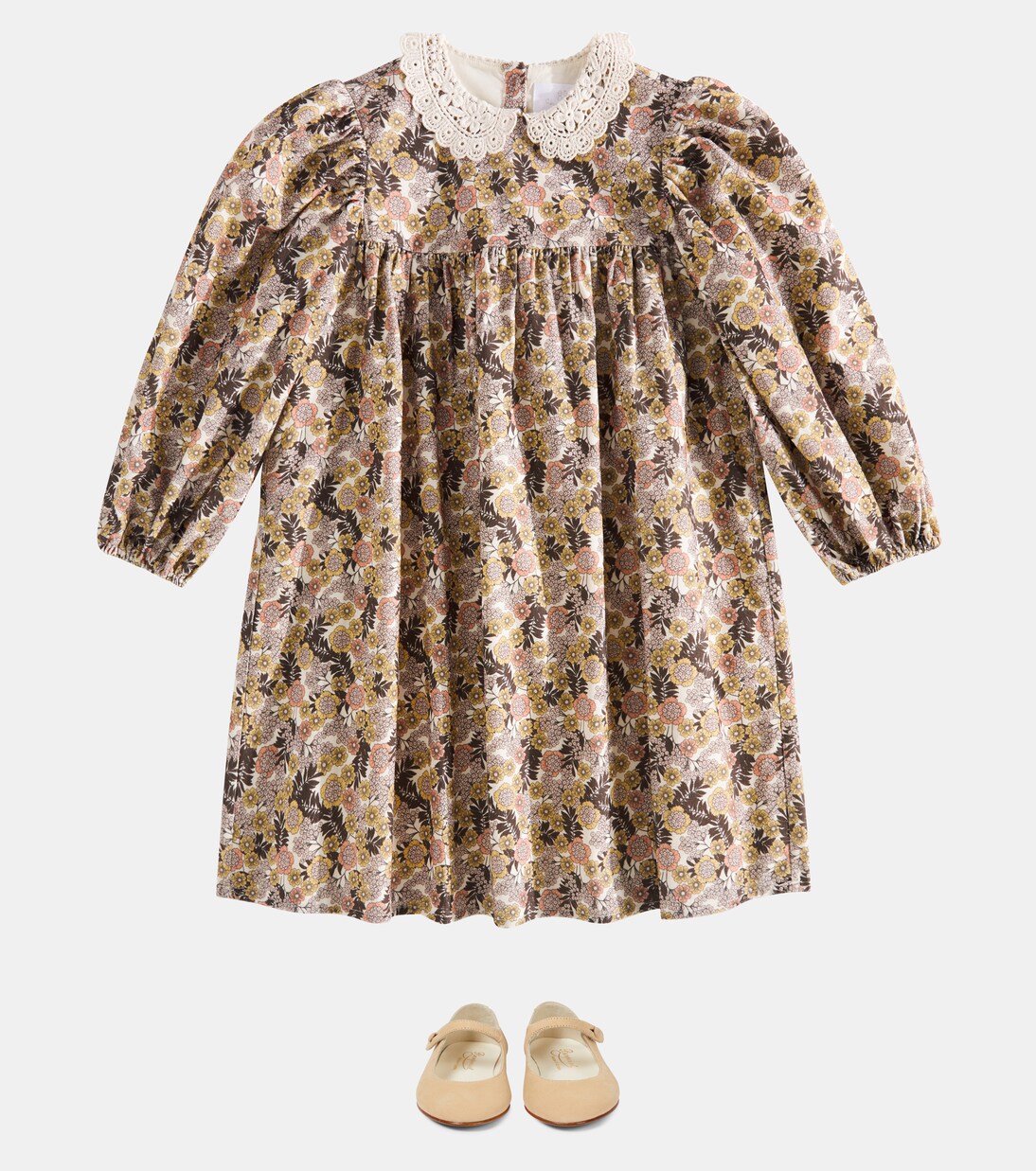 Robe Sophie en coton mélangé à fleurs | C'era Una Volta