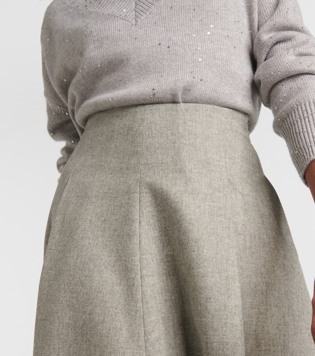 Midirock aus Wolle und Kaschmir | Brunello Cucinelli