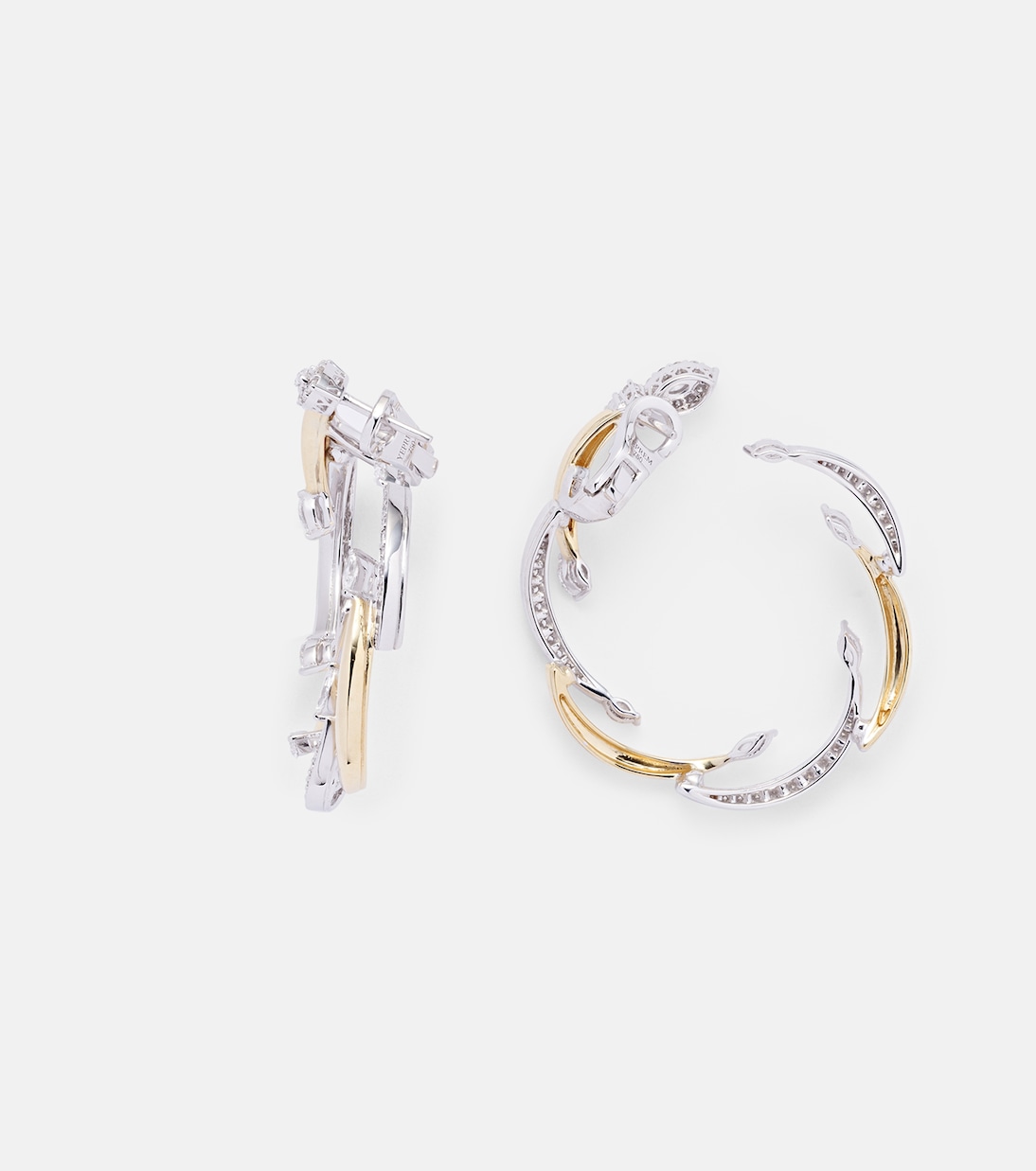 Ohrringe Golden Strada aus 18kt Gelb- und Weißgold (750/1000) mit Diamanten | Yeprem