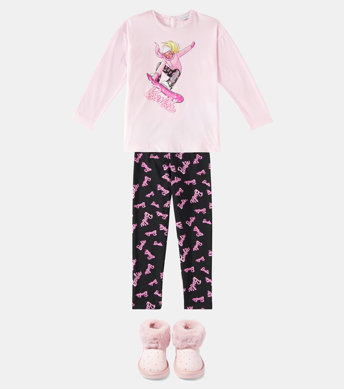 x Barbie® printed jersey T-shirt and leggings set | Monnalisa