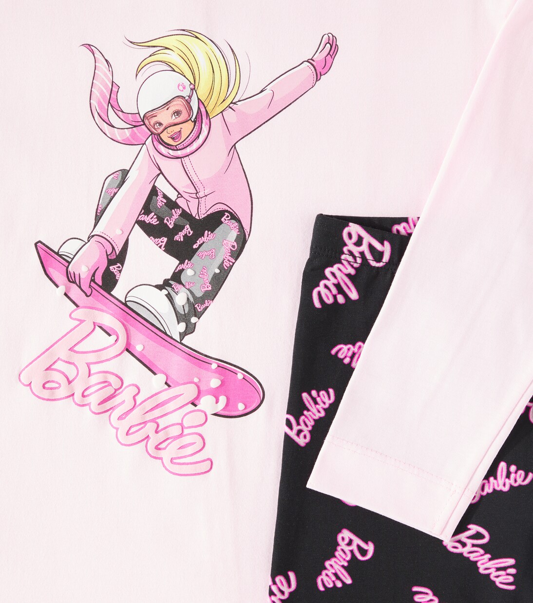 x Barbie® printed jersey T-shirt and leggings set | Monnalisa