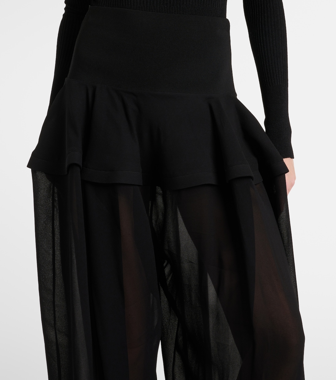 Pantaloni a gamba larga in georgette | Alaïa