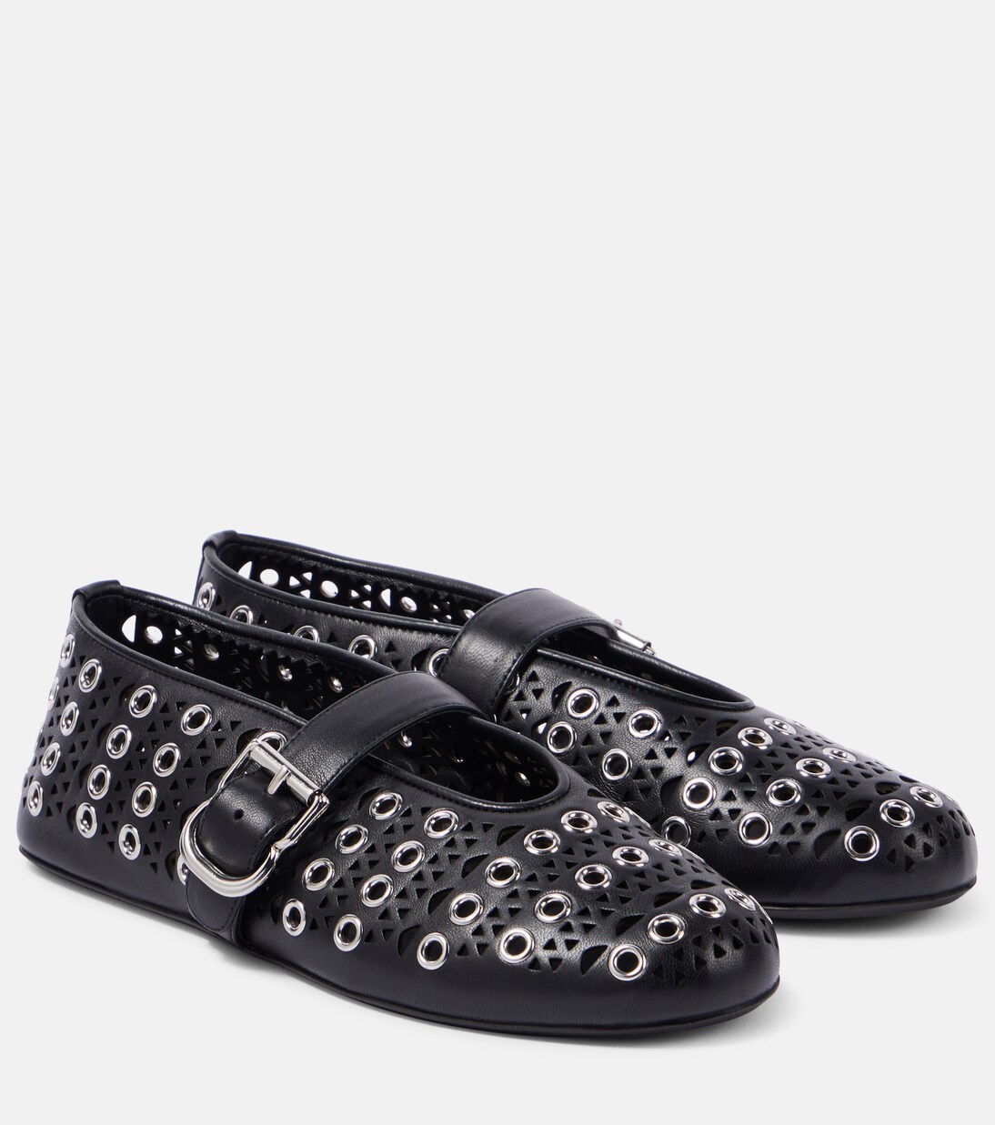 Vienne embellished leather ballet flats | Alaïa