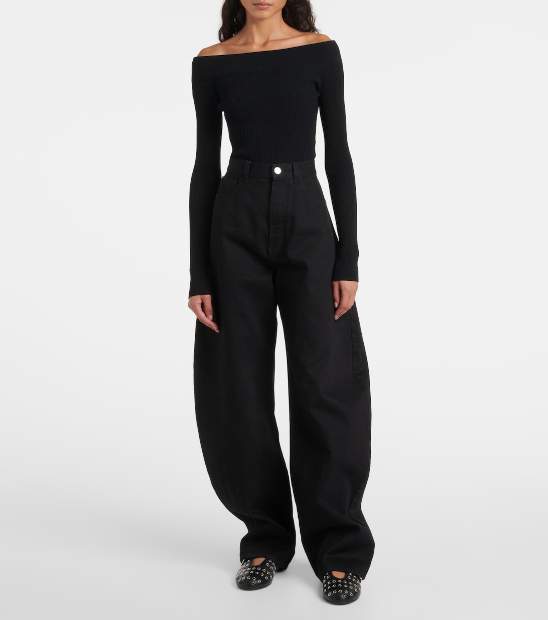 Vienne embellished leather ballet flats | Alaïa