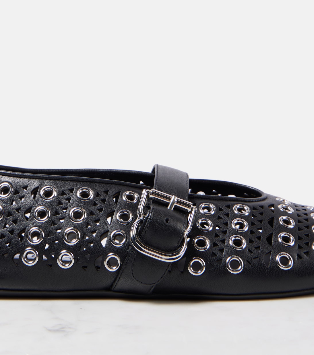 Vienne embellished leather ballet flats | Alaïa
