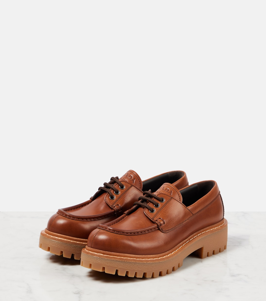 Leather Derby shoes | Prada