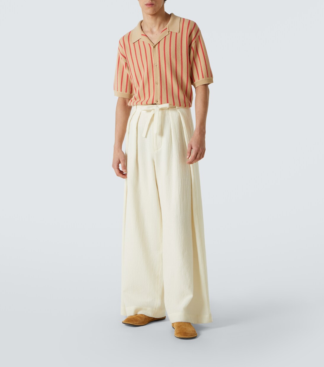 Striped knitted wool bowling shirt | King & Tuckfield
