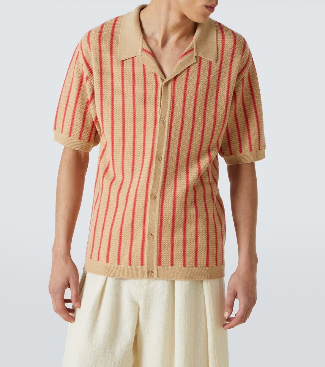 Striped knitted wool bowling shirt | King & Tuckfield