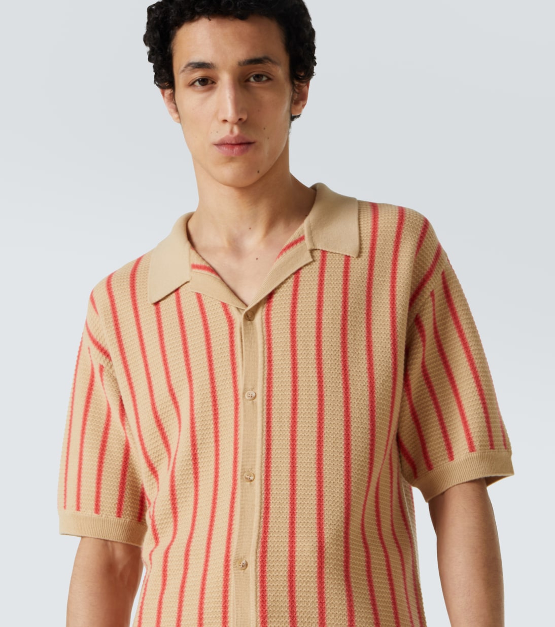Striped knitted wool bowling shirt | King & Tuckfield