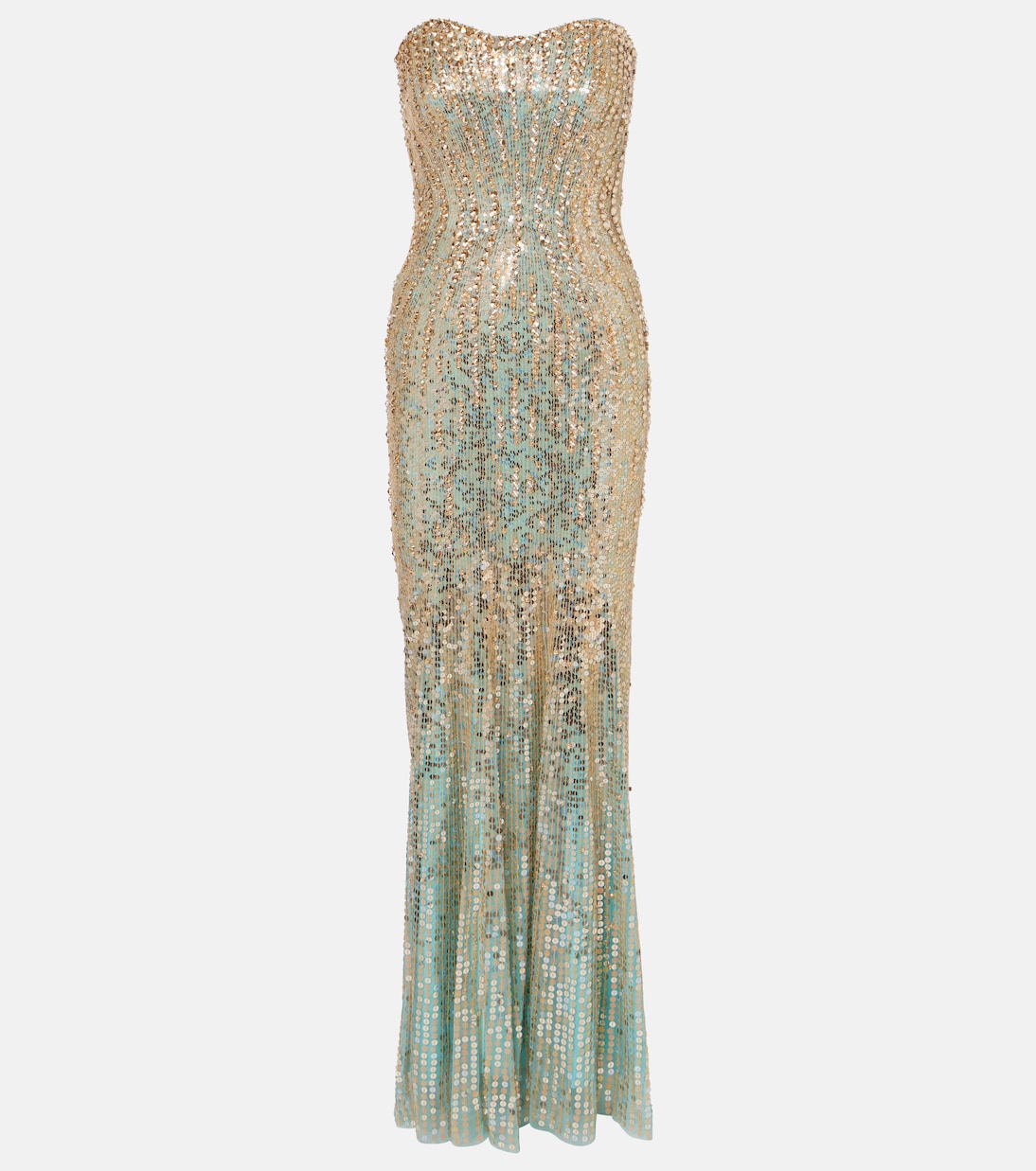 Sarai sequined strapless gown | Jenny Packham