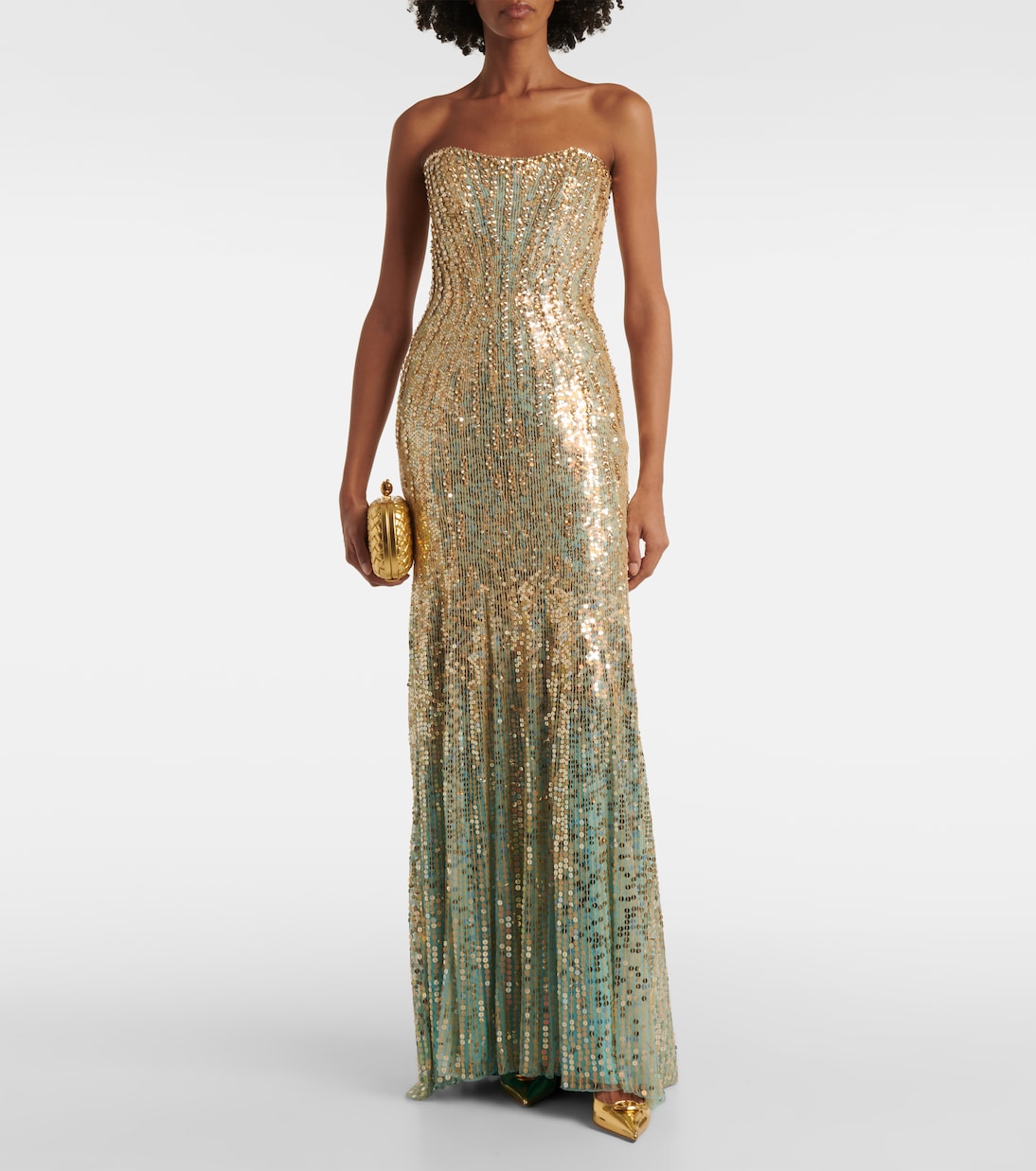 Sarai sequined strapless gown | Jenny Packham