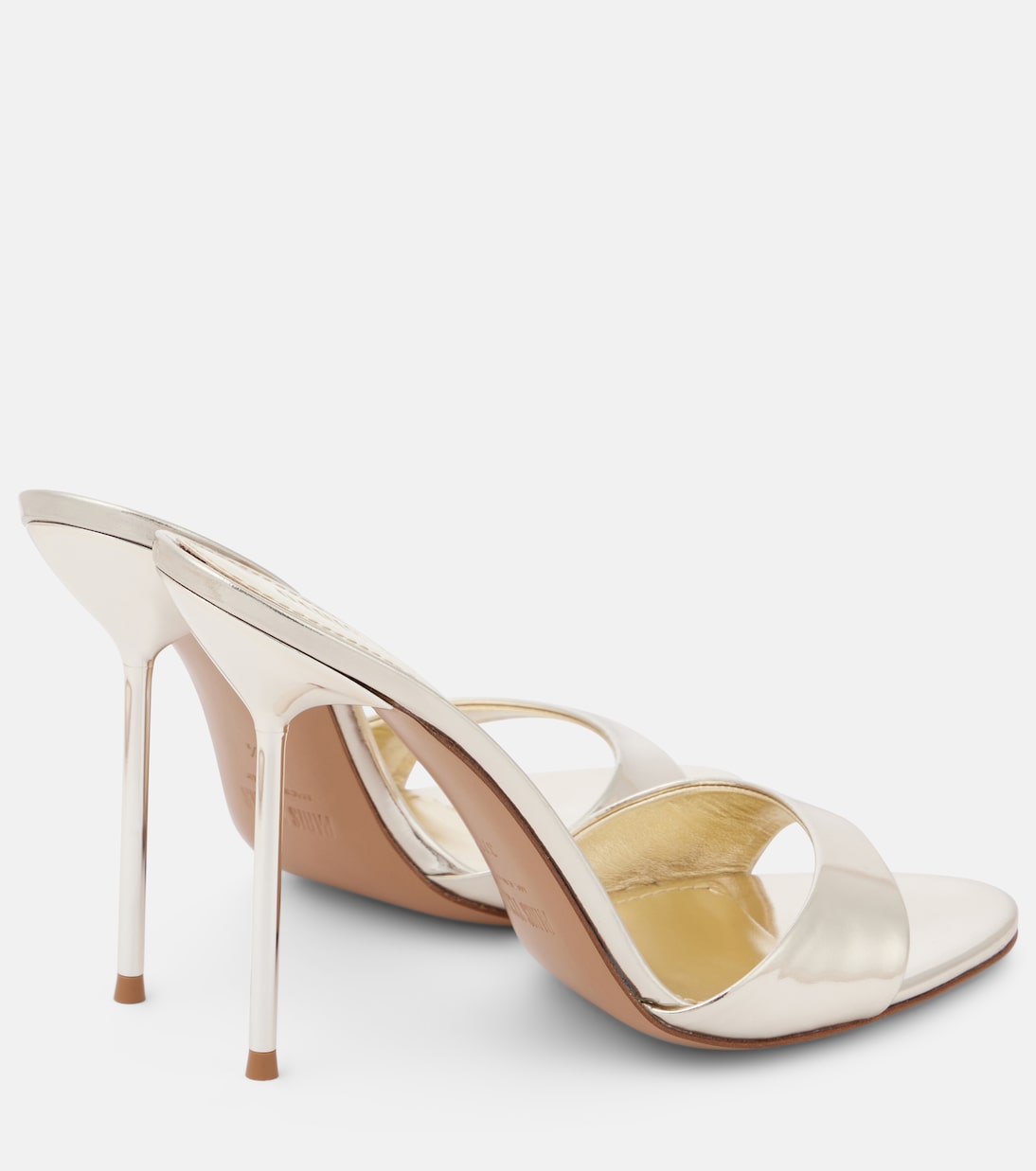 Lidia 105 mirrored leather mules | Paris Texas