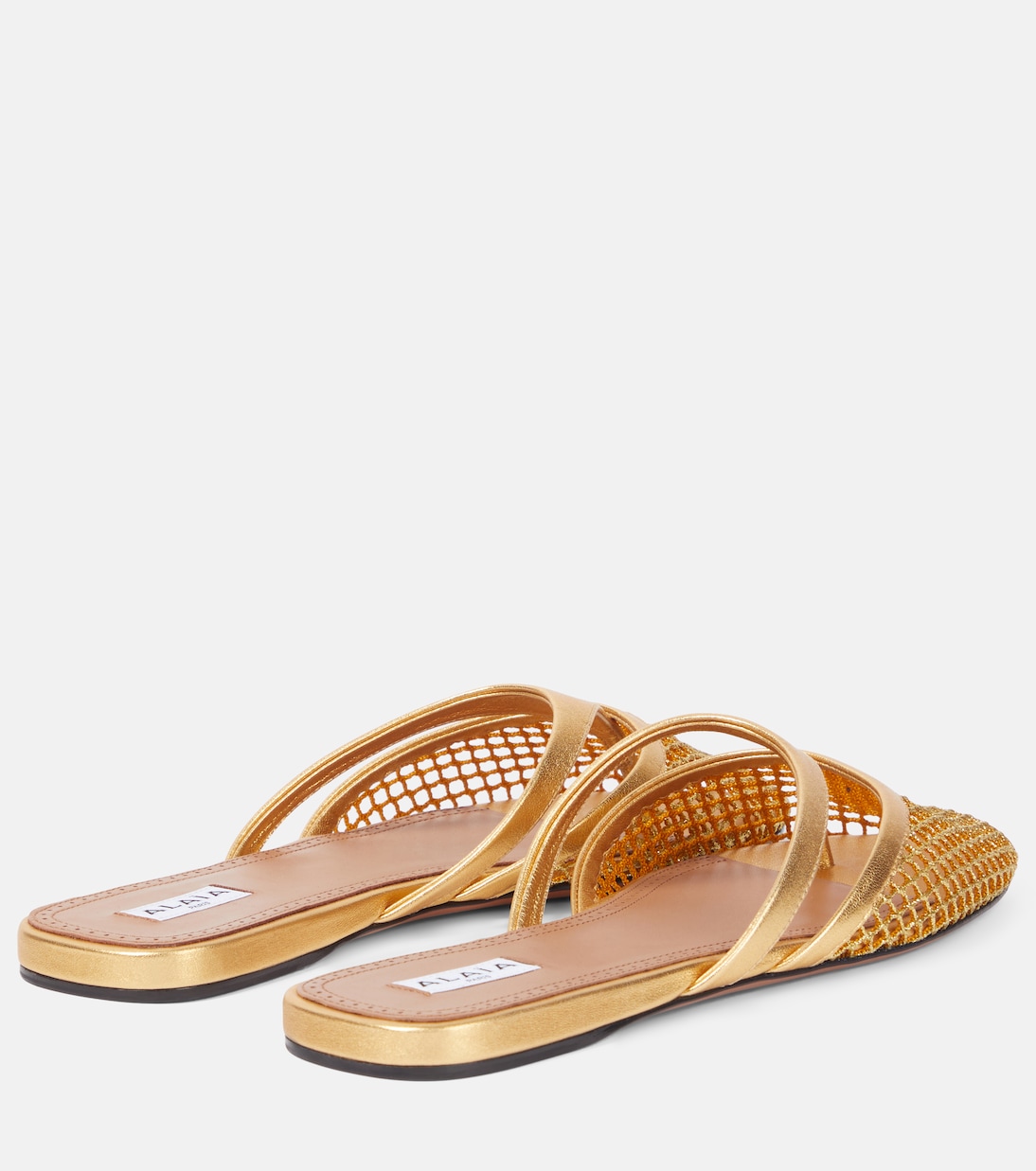 Infradito leather and fishnet mules | Alaïa