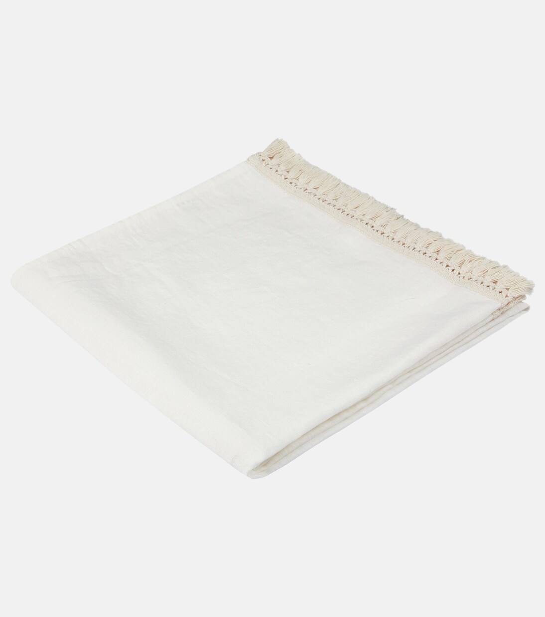 Fringed linen beach towel | Once Milano