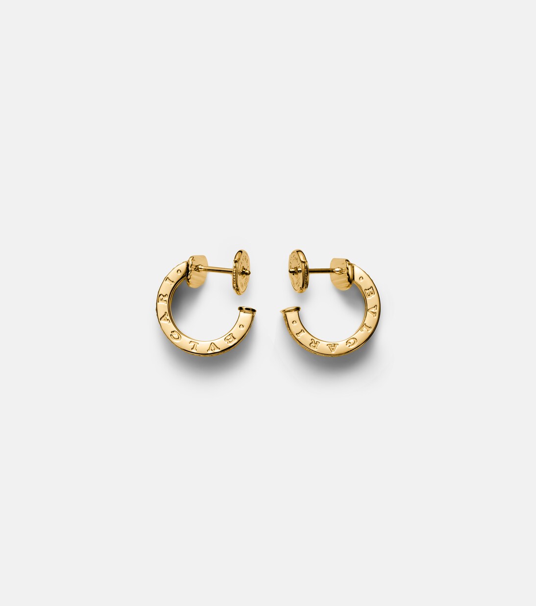 B.zero1 18kt gold hoop earrings with diamonds  | Bvlgari