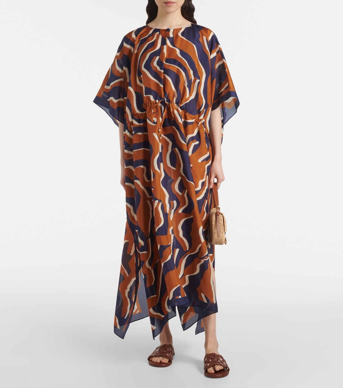 Archipel printed gathered silk kaftan | Eres