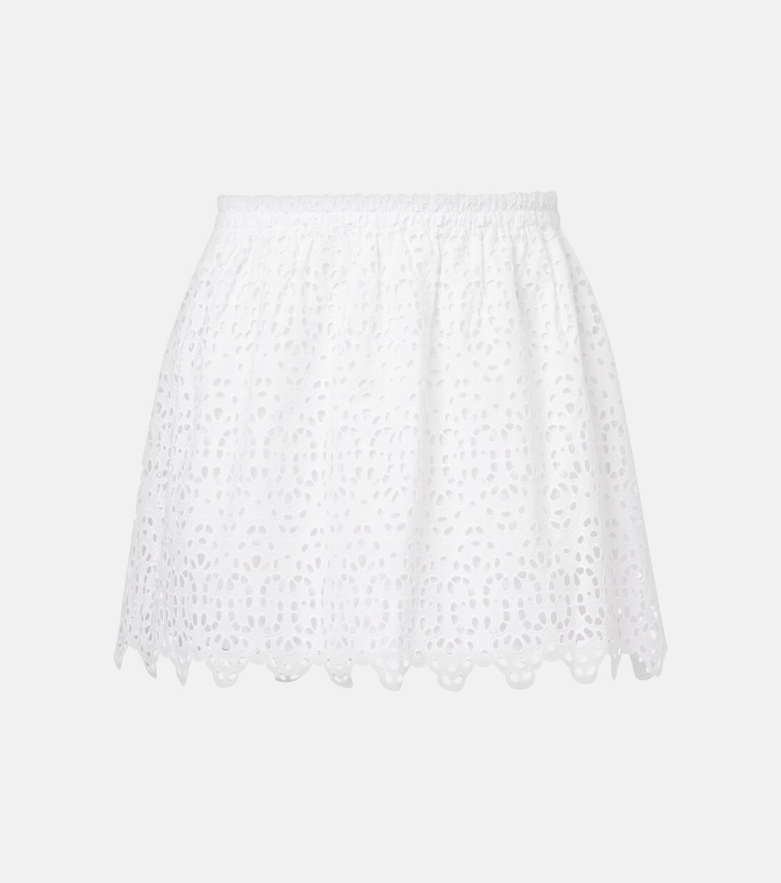 The Deco embroidered cotton miniskirt | Frame