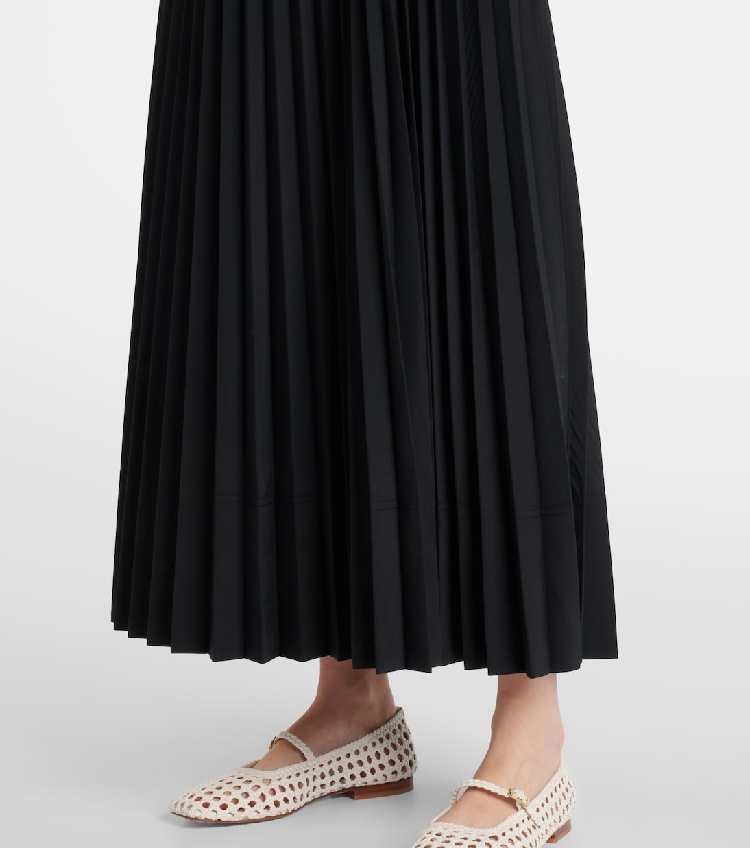 Vestido midi Stephanie de popelín plisado  | Simkhai