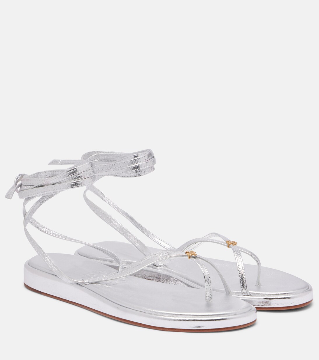 Capri metallic leather thong sandals | Tory Burch
