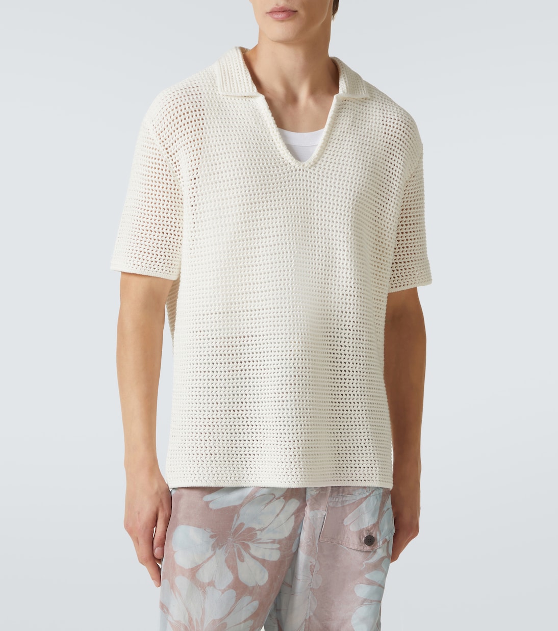 Batten crochet cotton polo shirt | Orlebar Brown