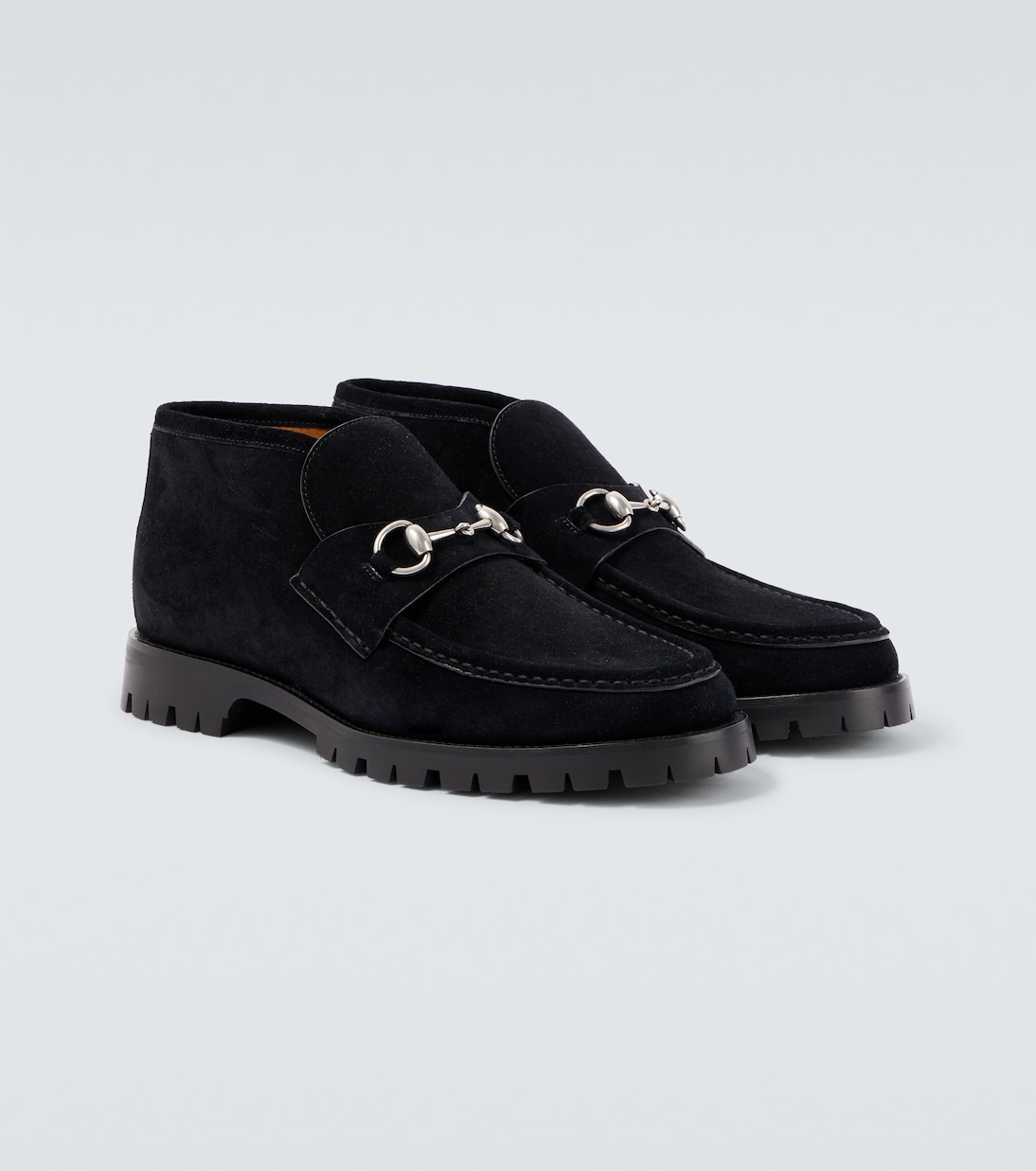 Ankle Boots Horsebit aus Veloursleder | Gucci