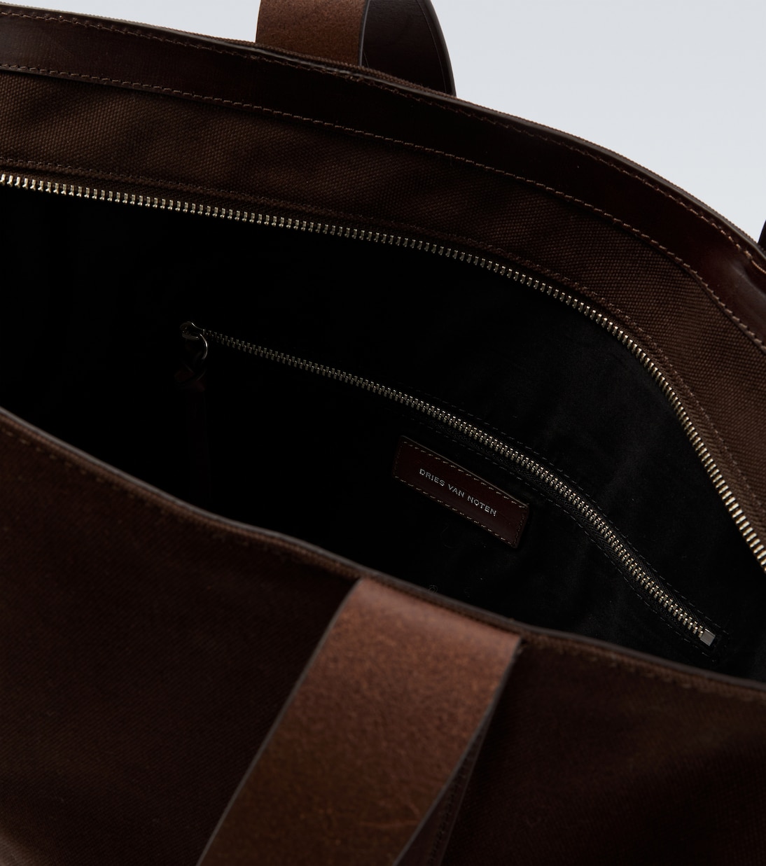 Tote Bag aus Baumwoll-Canvas mit Leder | Dries Van Noten