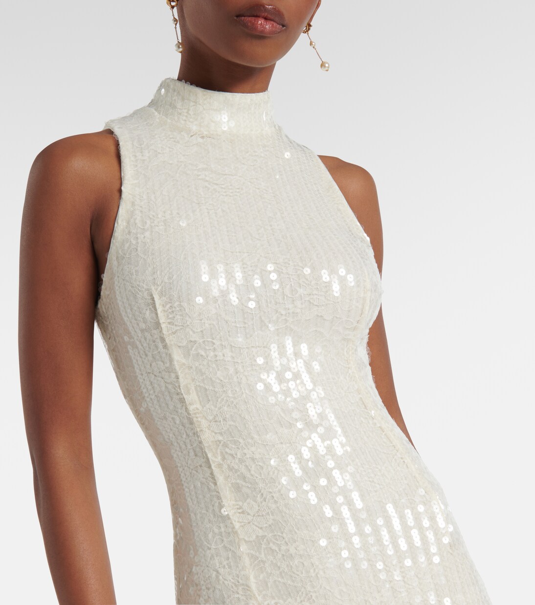 Ruffled sequined halterneck gown | Rotate