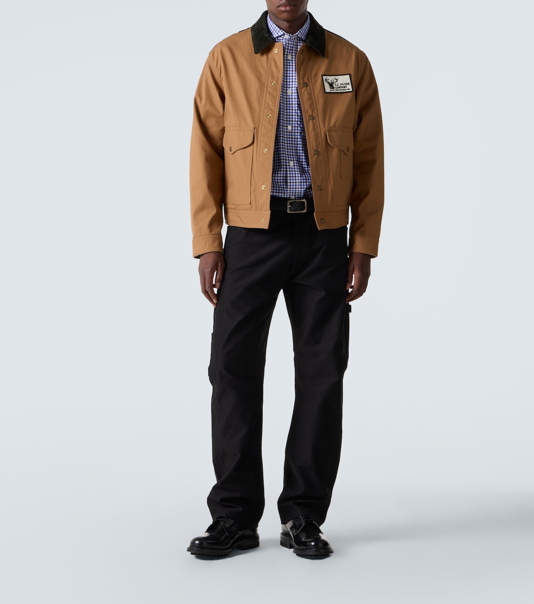 Leather-trimmed straight jeans | Junya Watanabe