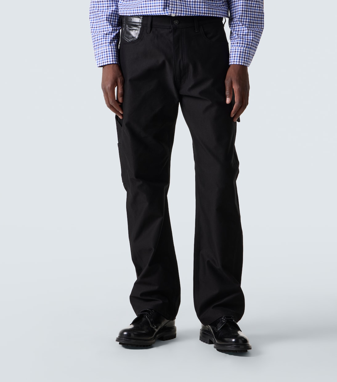 Leather-trimmed straight jeans | Junya Watanabe