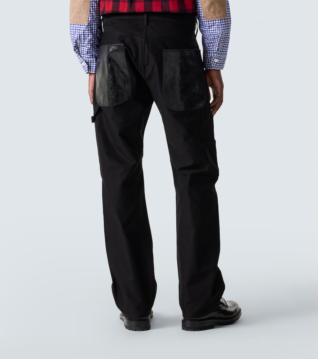 Leather-trimmed straight jeans | Junya Watanabe