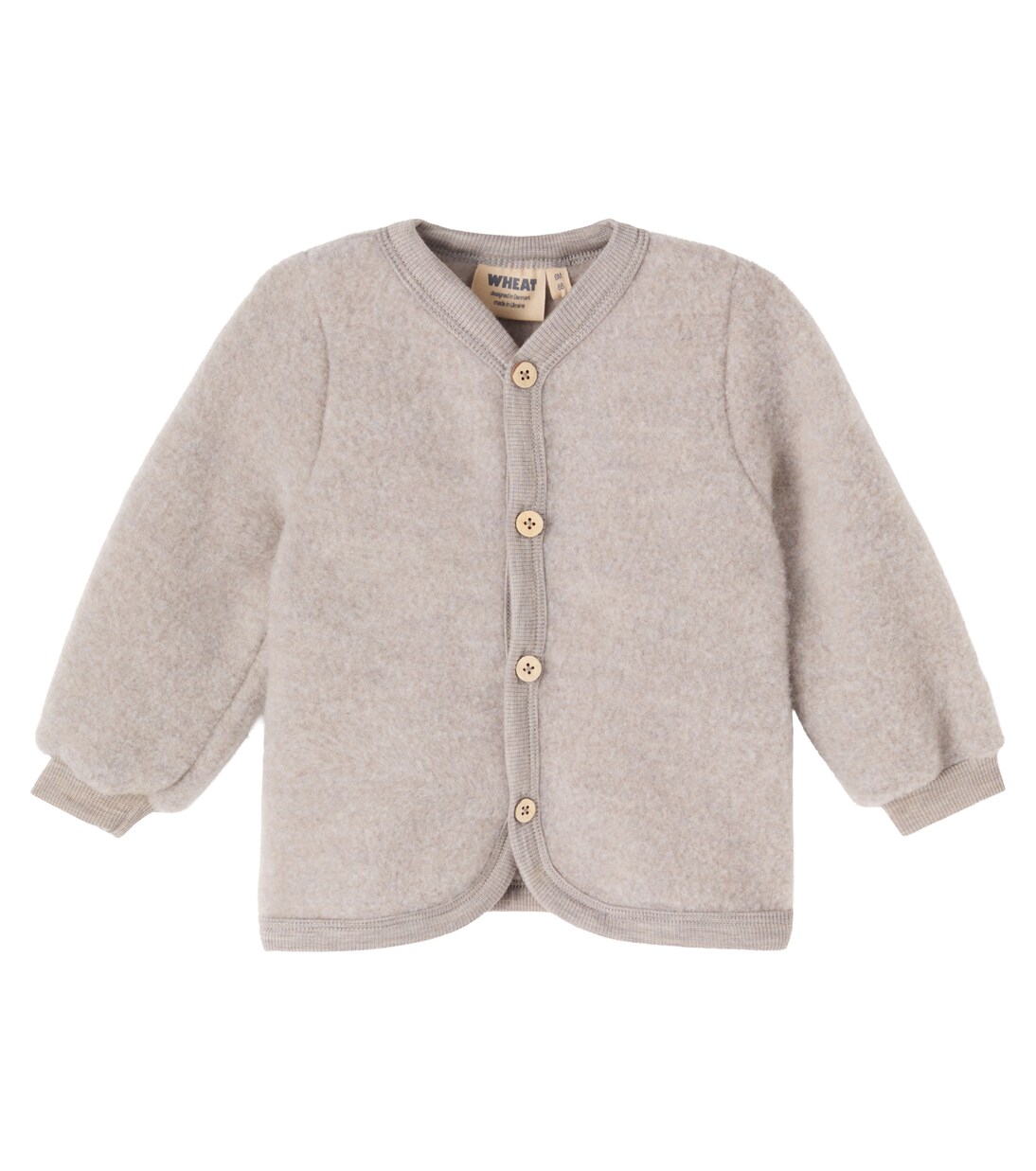 Baby Cardigan Kari aus Woll-Fleece | Wheat