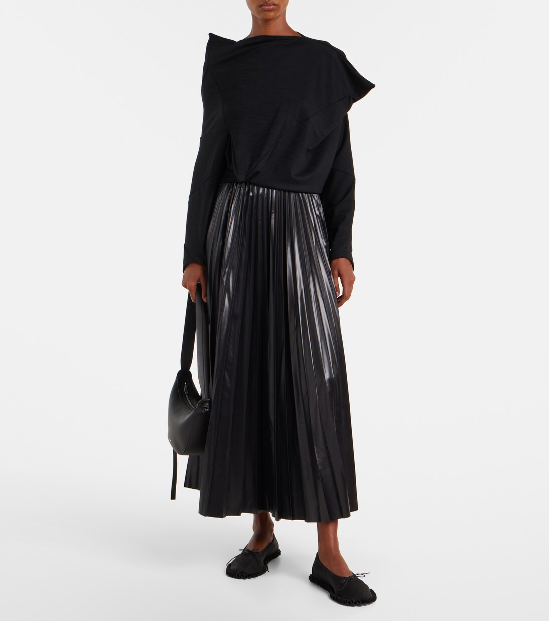 Top raccourci en laine mélangée  | Junya Watanabe