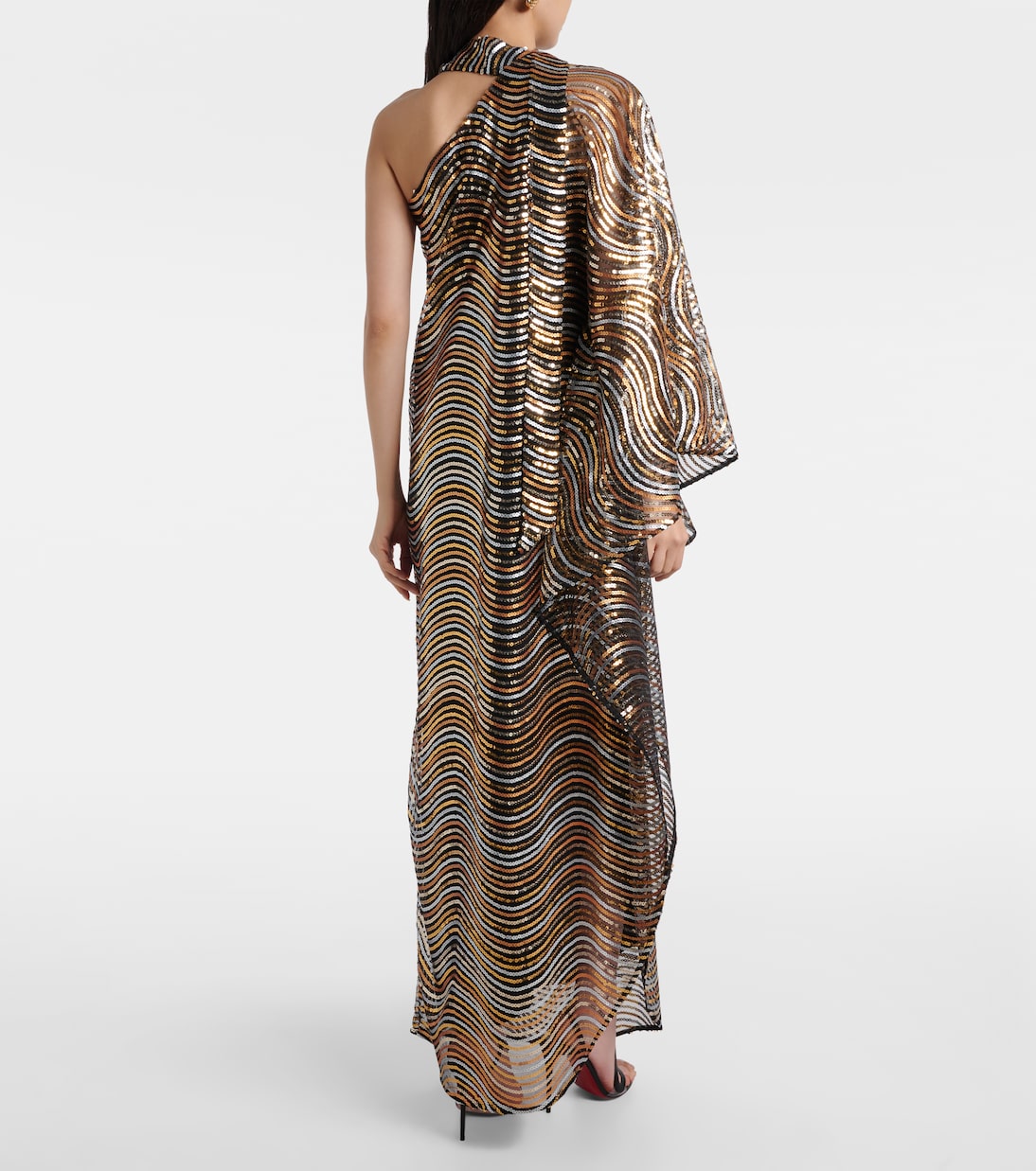 One-Shoulder-Robe Glaum mit Pailletten | Taller Marmo