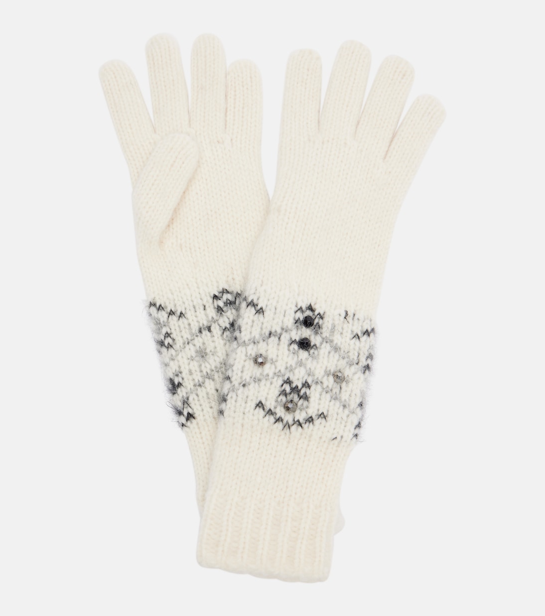 Embellished alpaca and wool-blend gloves | Moncler