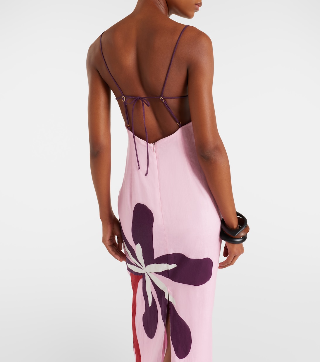 Robe midi Firenze en lin à fleurs | Cala de la Cruz