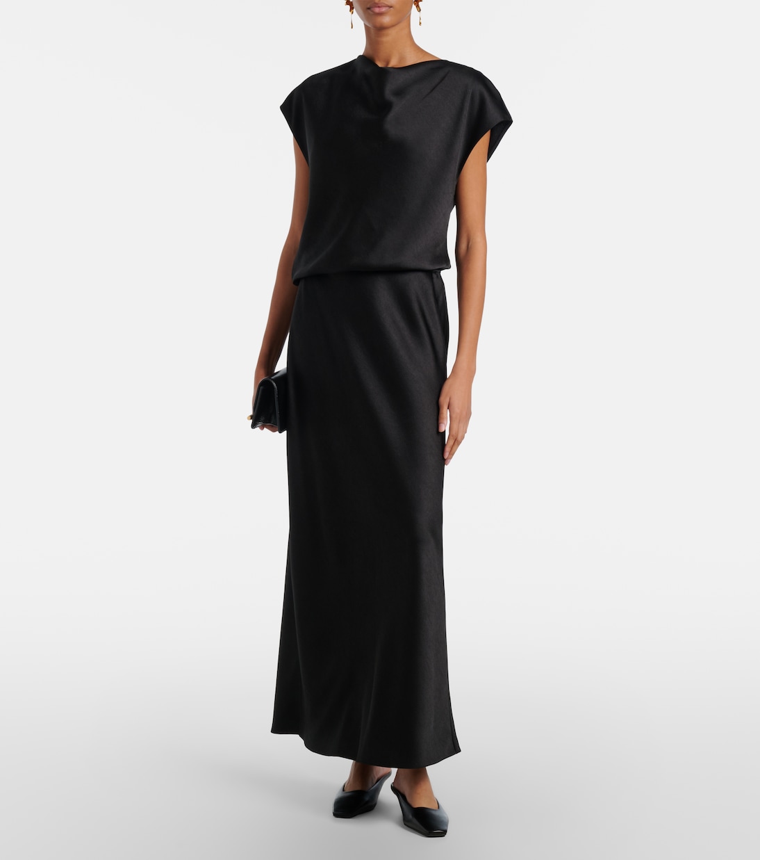 Draped satin maxi dress | Vince