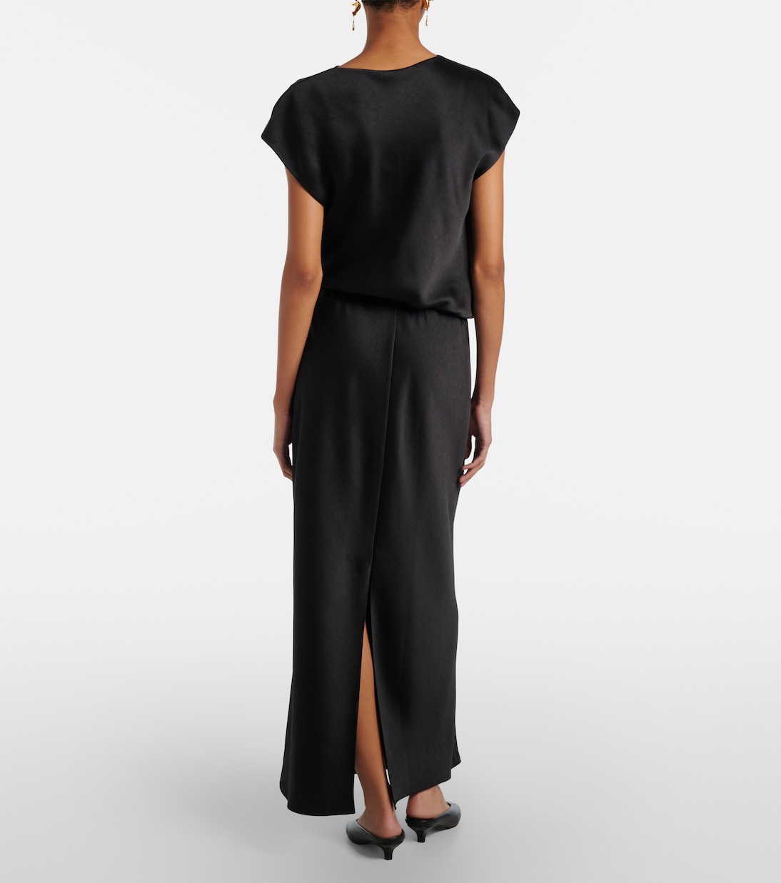 Draped satin maxi dress | Vince