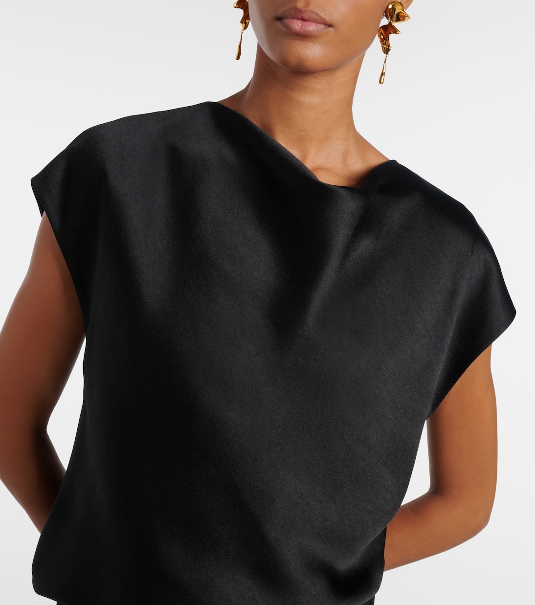 Draped satin maxi dress | Vince