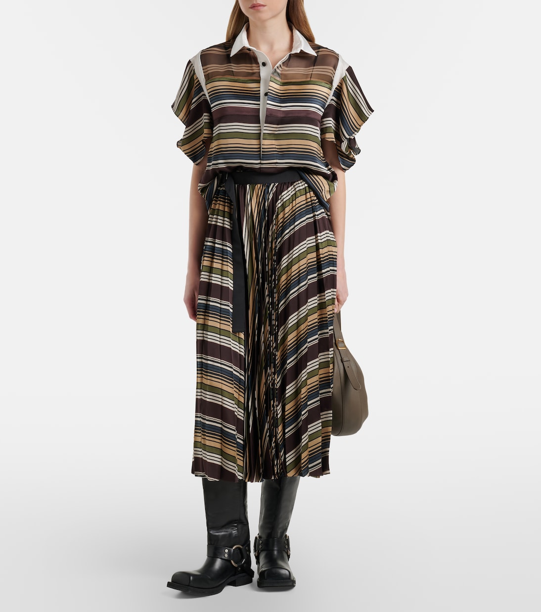 Gonna midi a righe | Sacai