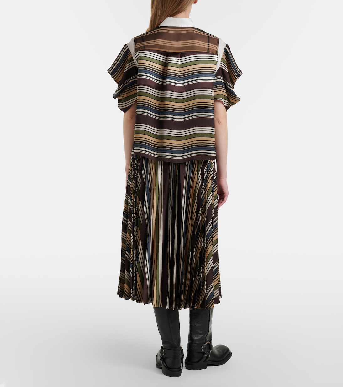 Gonna midi a righe | Sacai