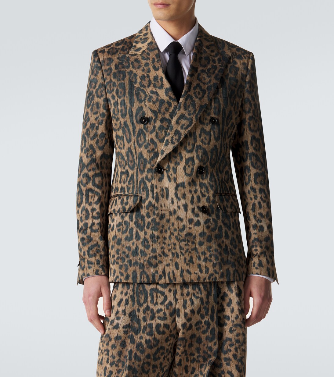 Leopard-print cotton-blend blazer | Dolce&Gabbana
