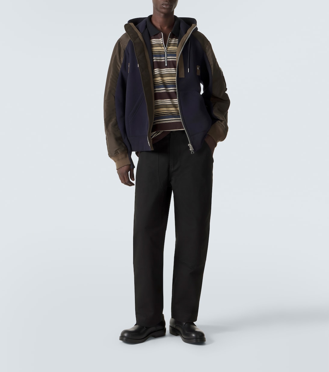 Cotton-blend and twill hoodie | Sacai