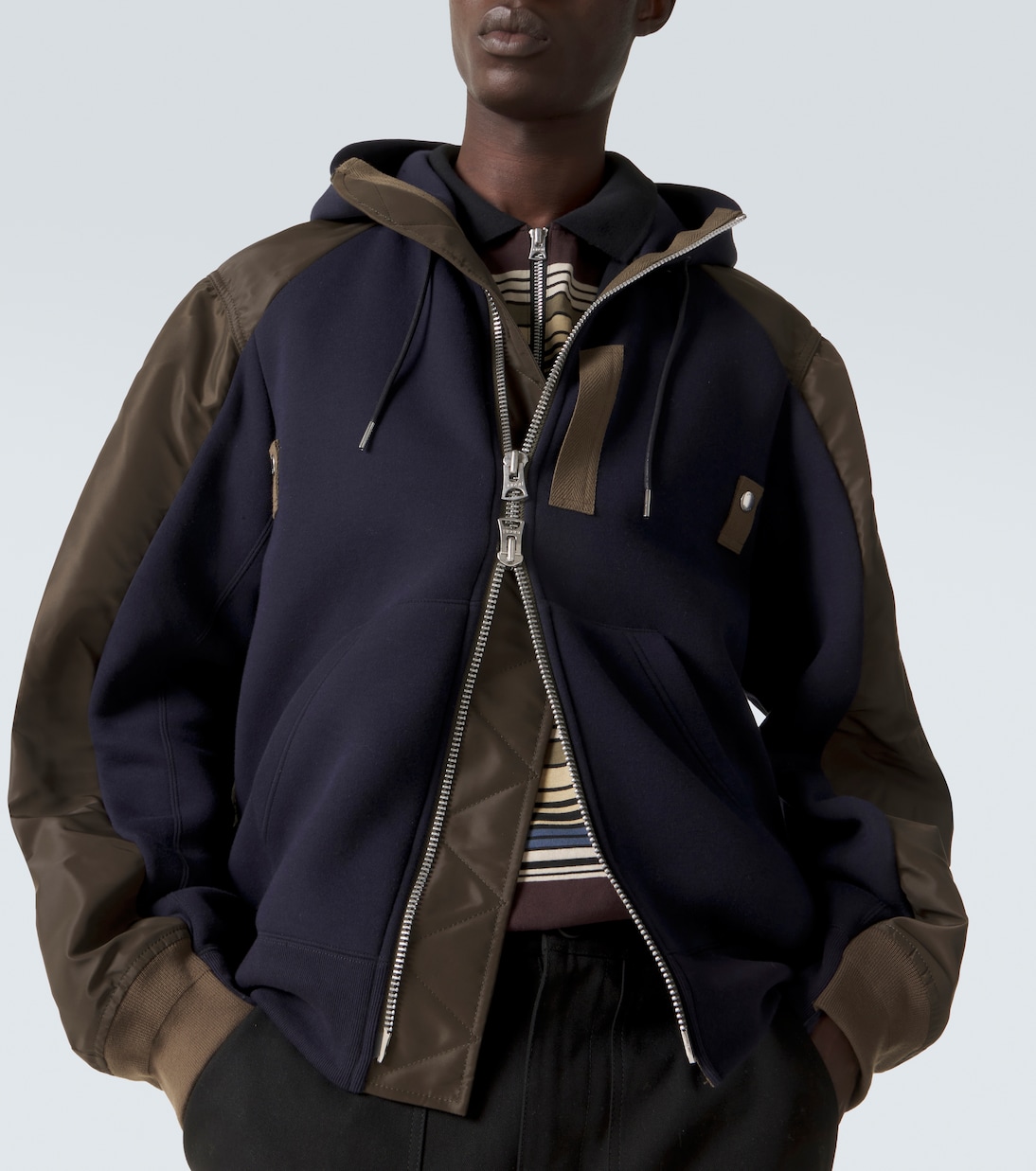 Cotton-blend and twill hoodie | Sacai