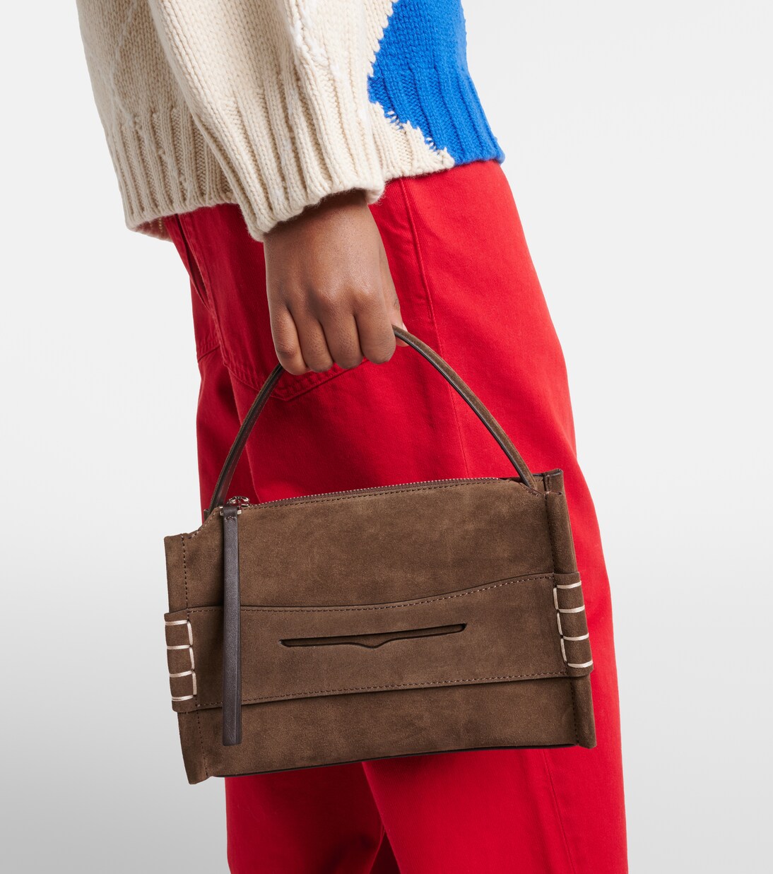 Loafer Small suede top-handle bag | JW Anderson