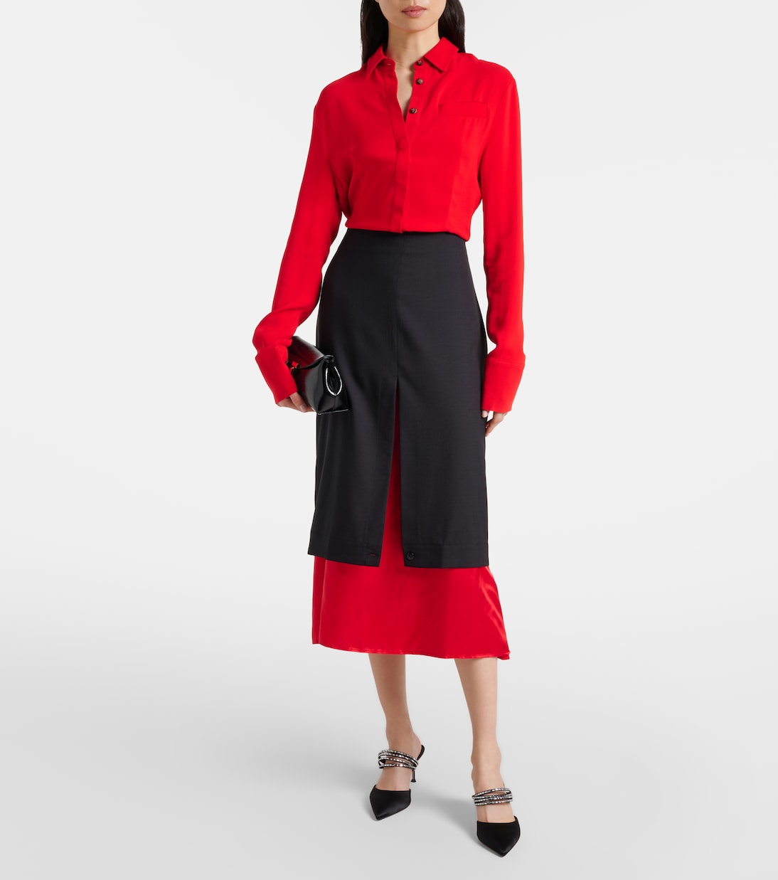 Luce 65 embellished satin mules | Aquazzura