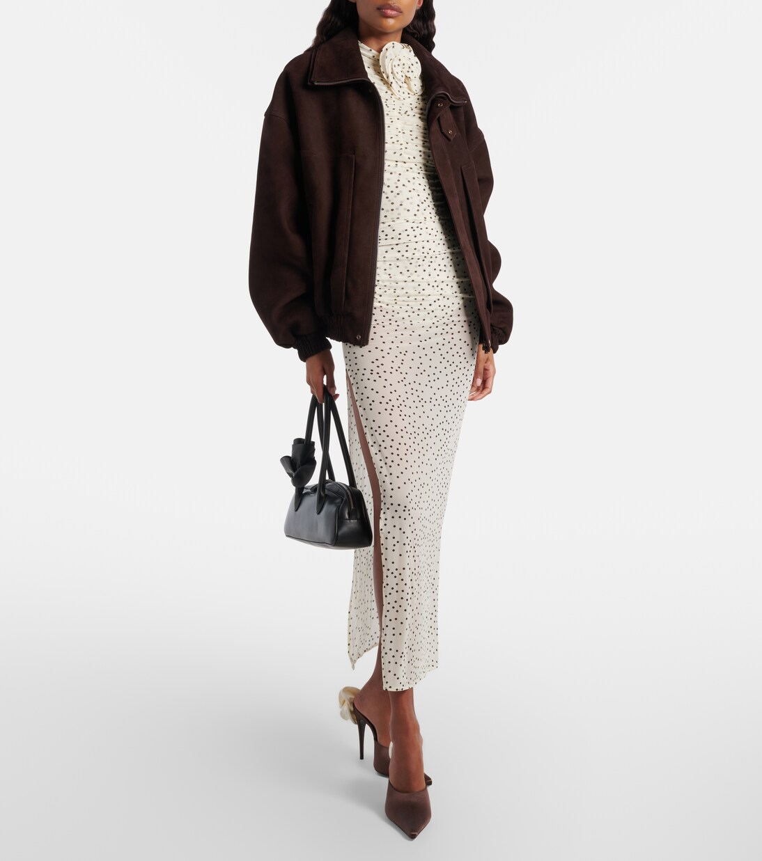 Floral-appliqué satin mules | Magda Butrym