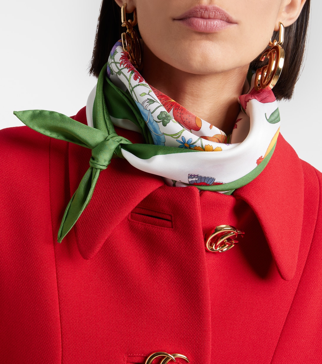 Printed silk twill scarf | Gucci