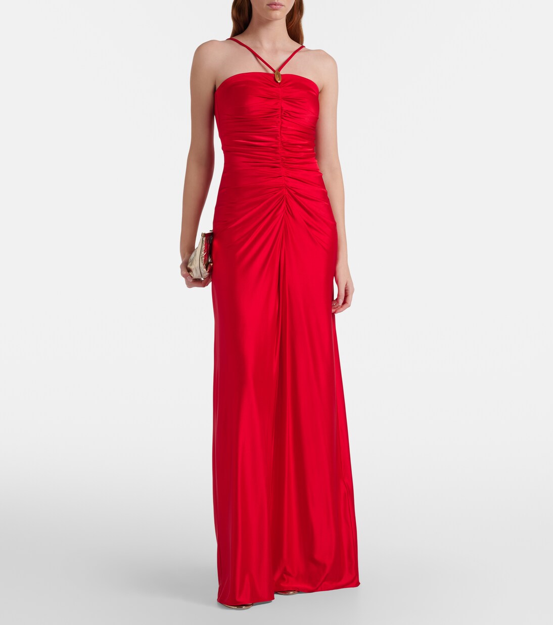 Oggetti ruched halterneck bustier gown | Max Mara